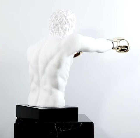 Statue boxer gants dorés 53 cm
