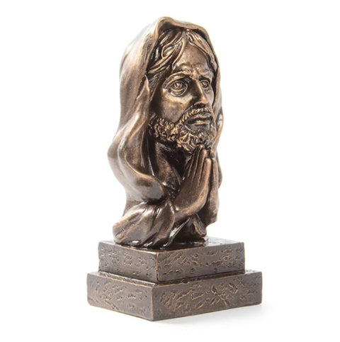 Buste Jésus Christ effet bronze 14 cm