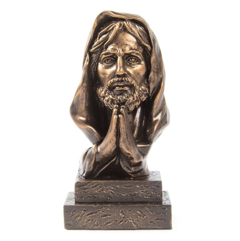 Buste Jésus Christ effet bronze 14 cm