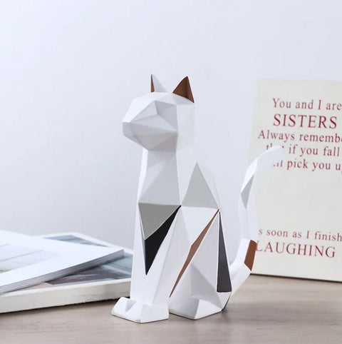 Statue chat origami 19 cm