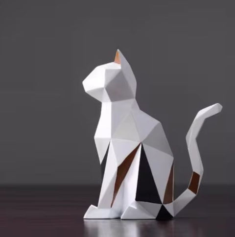 Statue chat origami 19 cm