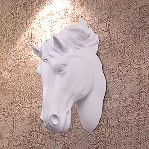 Scultupre murale tête de cheval blanc 14 cm