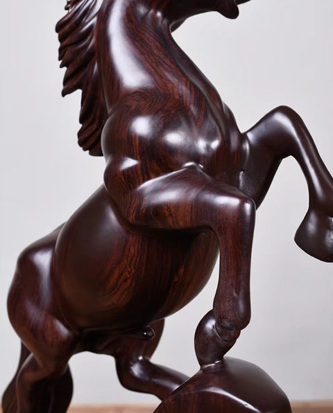 Statue de Cheval en Bois Massif 20 cm