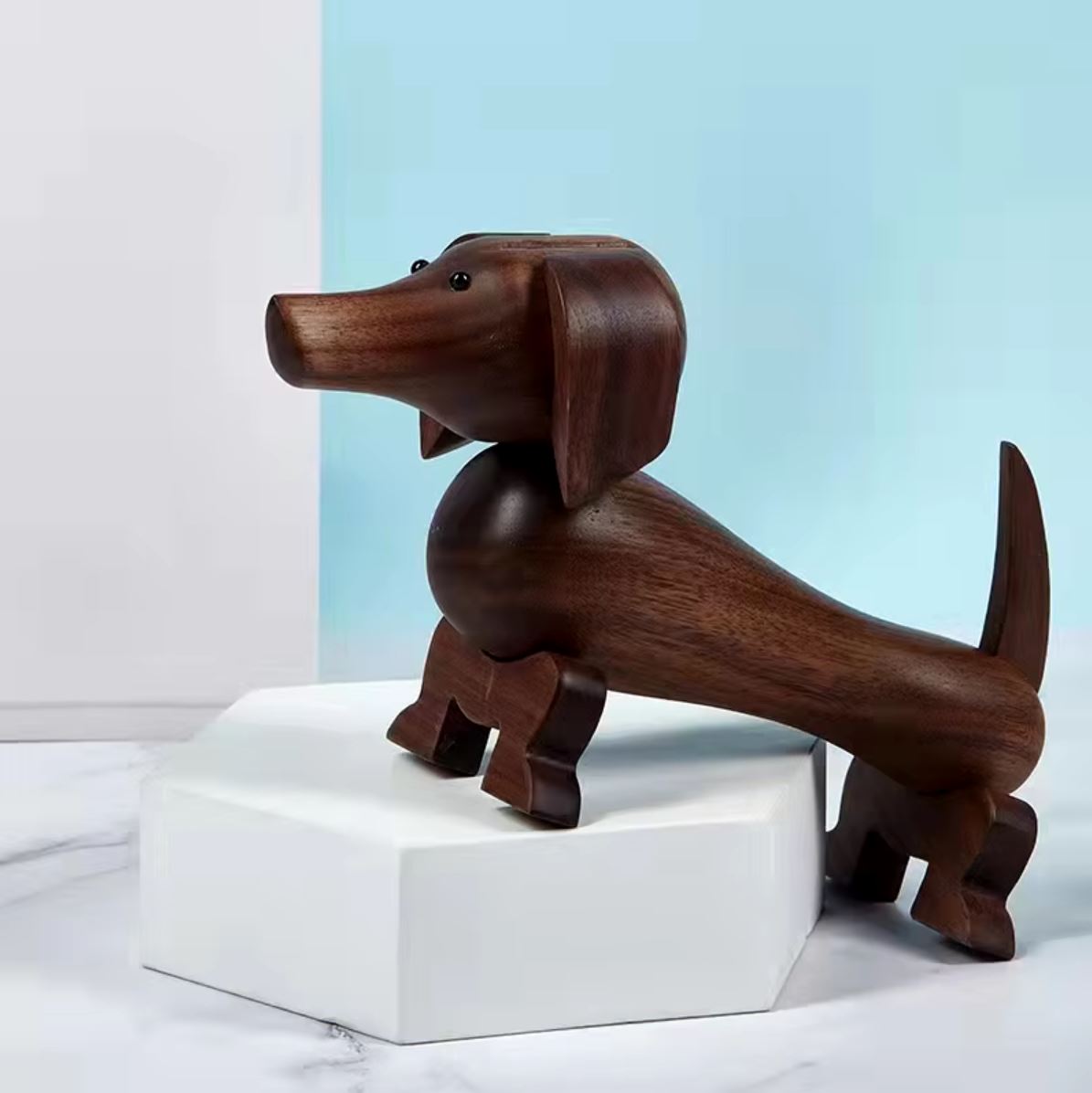 Figurine Chien En Bois De 6 Cm De Long - Décoration D'intérieur Occasion
