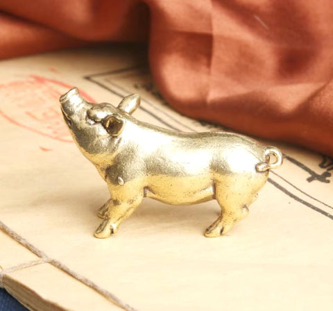 Statuette cochon laiton 3 cm
