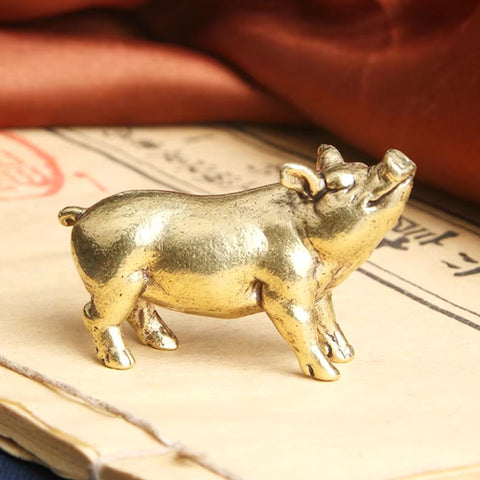 Statuette cochon laiton 3 cm