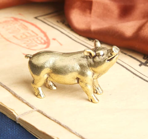Statuette cochon laiton 3 cm