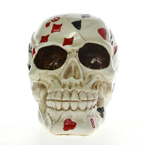 Statue crâne tête de mort poker 12 cm