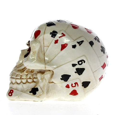Statue crâne tête de mort poker 12 cm