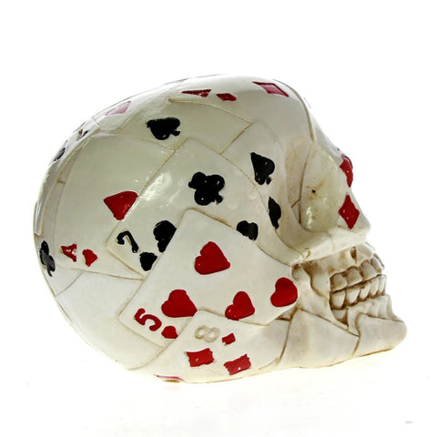 Statue crâne tête de mort poker 12 cm
