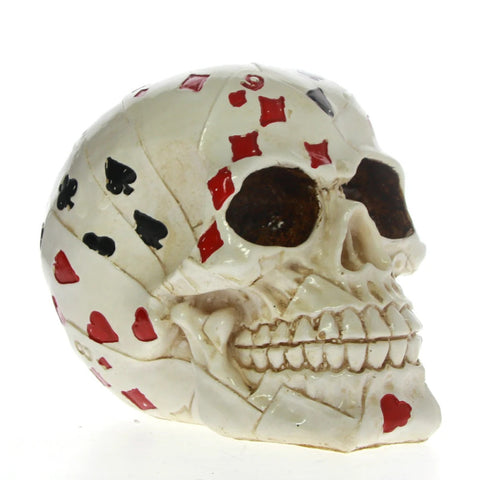 Statue crâne tête de mort poker 12 cm