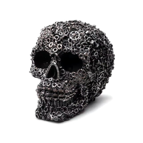 Statue crâne tête de mort mécanique 12 cm