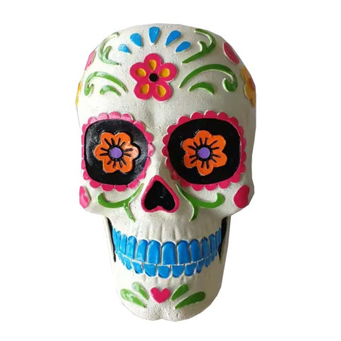 Crâne mexicain blanc 12 cm