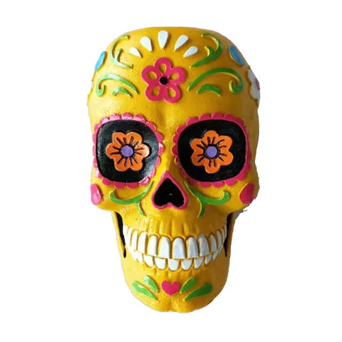 Crâne mexicain jaune 12 cm