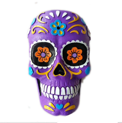 Crâne mexicain violet 12 cm