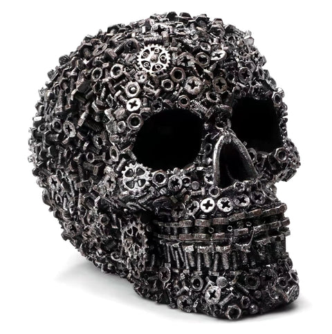 Statue crâne tête de mort mécanique 12 cm