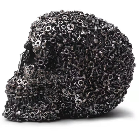 Statue crâne tête de mort mécanique 12 cm