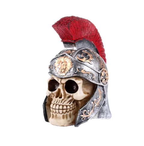 Statue crâne tête de mort avec casque spartiate 18 cm