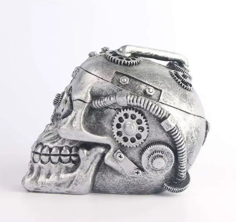 Statue crâne tête de mort steampunk 11 cm