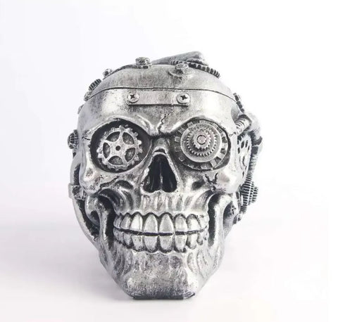 Statue crâne tête de mort steampunk 11 cm