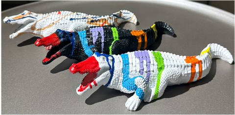 Statue crocodile résine popart 9 cm