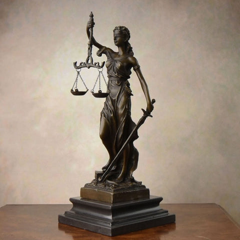 Statue de la Justice - Thémis - en Bronze 34 cm