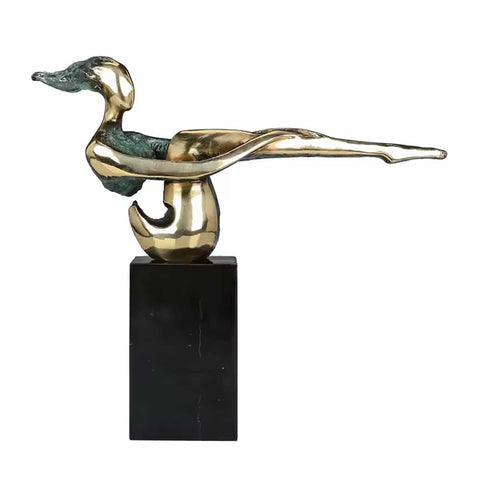Sculpture en bronze figurative contemporaine sur base en marbre H28 cm