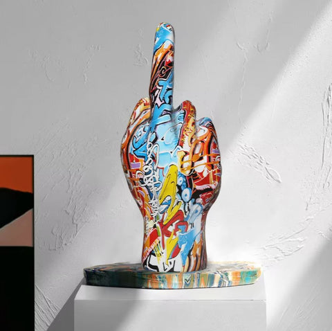 Statue main doit du milieu 19 cm