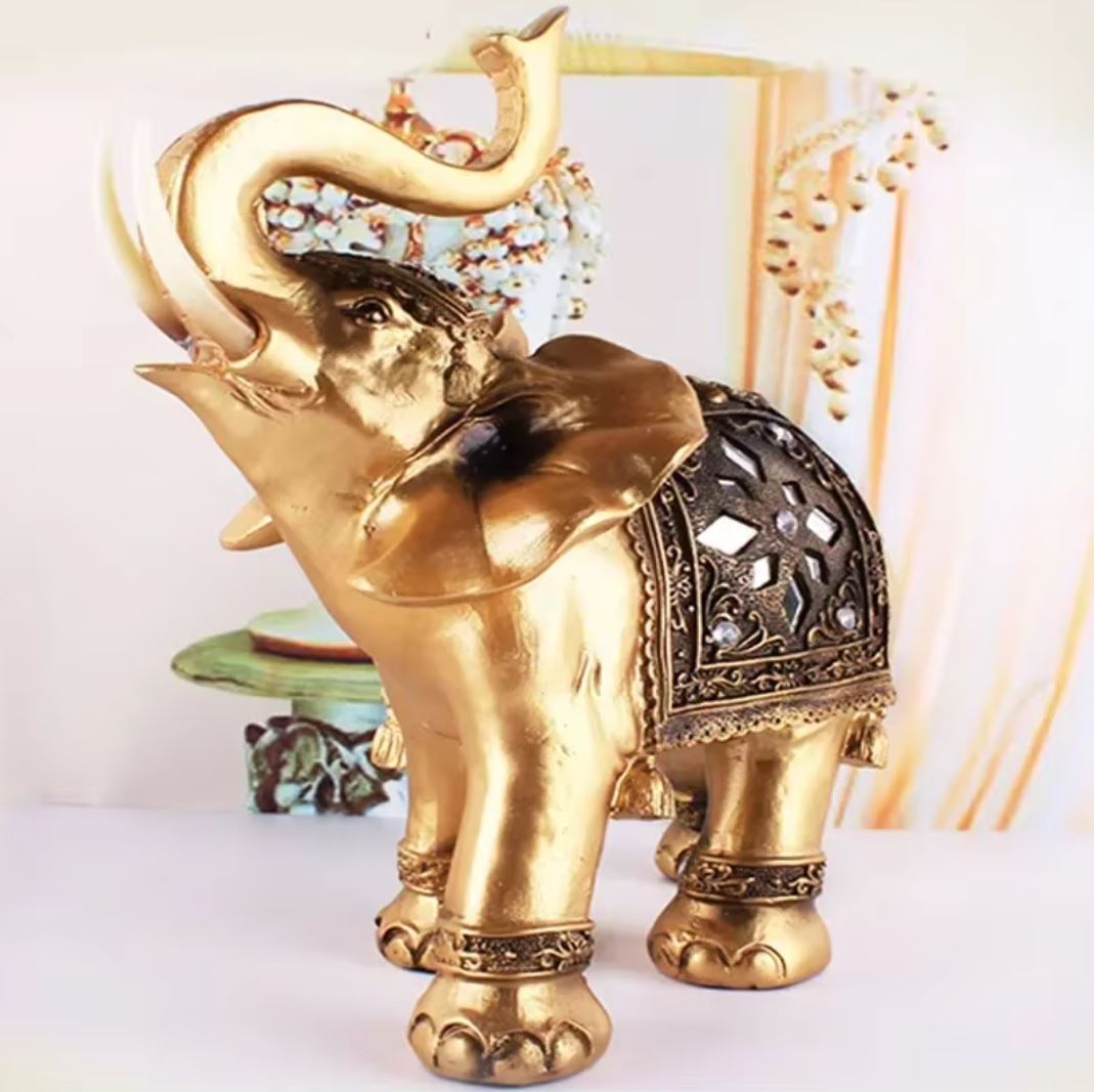 Statuette éléphant Ethnique En Résine - 18 Cm - Décoration Animalière Style Bohème