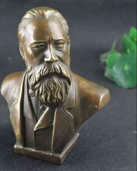 Statue buste Friedrich Engels en Laiton 16 cm