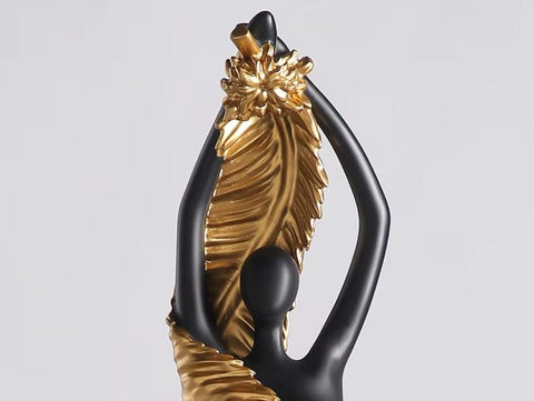 Statue moderne femme en résine - noir 55 cm