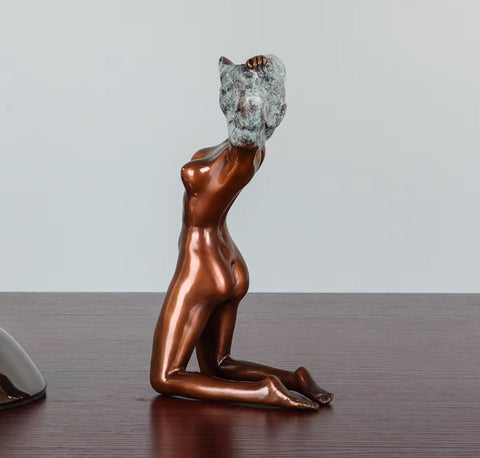 Statue en bronze femme nue 17 cm