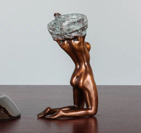 Statue en bronze femme nue 17 cm