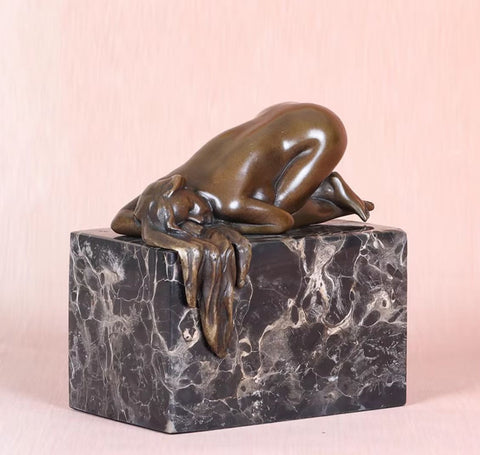 Statue bronze femme nue endormie 13 cm