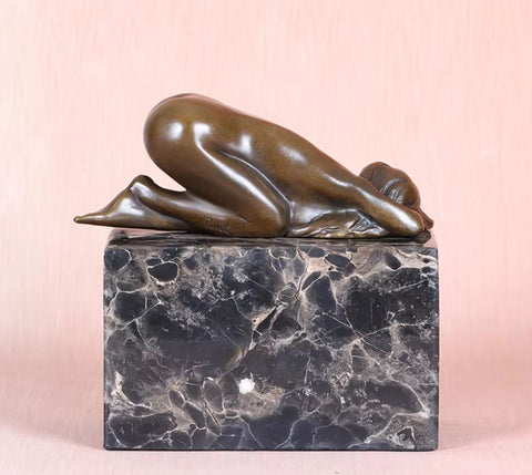 Statue bronze femme nue endormie 13 cm