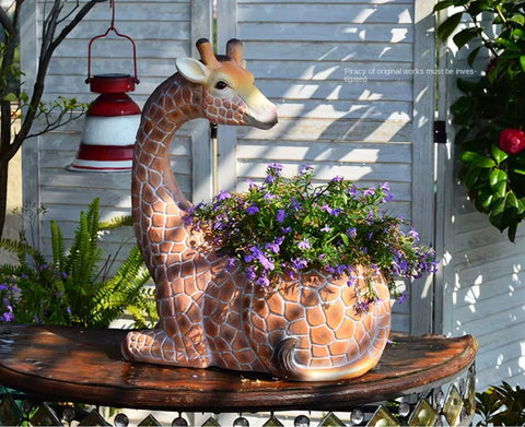 Statue girafe pour extérieur 49 cm
