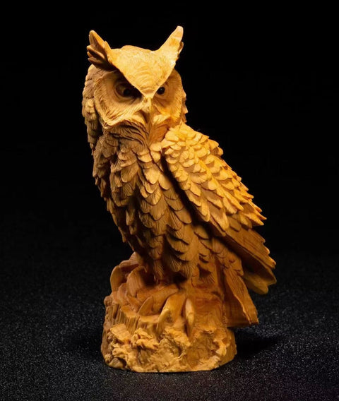 Statue hiboux en bois 11 cm
