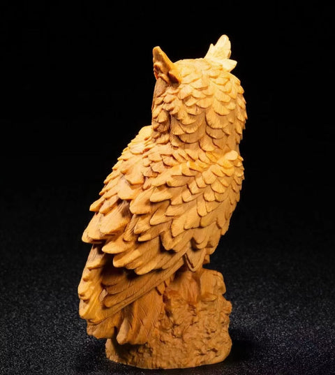 Statue hiboux en bois 11 cm