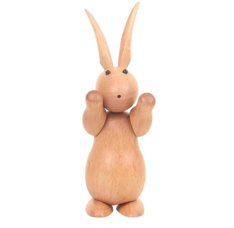 Statue lapins en bois style nordique 15 cm