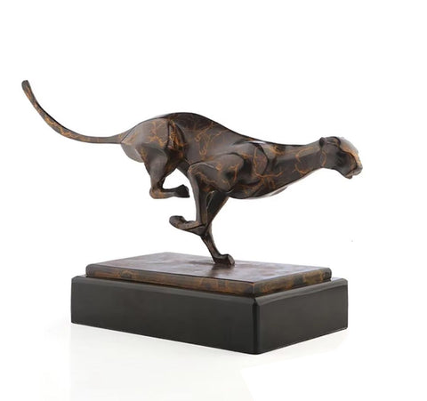 Statue Léopard en Bronze 36 cm