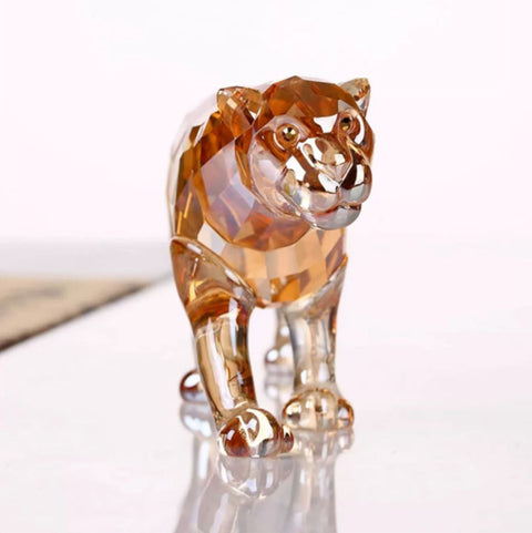 Statuette Leopard cristal champagne 6 cm