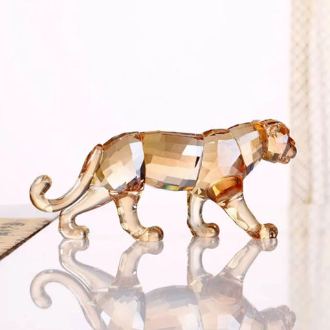 Statuette Leopard cristal champagne 6 cm