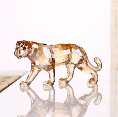 Statuette Leopard cristal champagne 6 cm