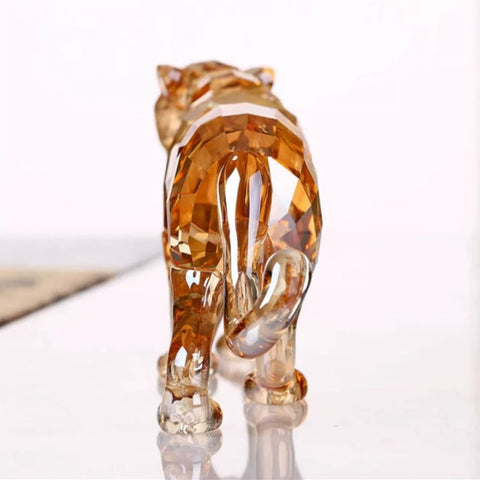 Statuette Leopard cristal champagne 6 cm