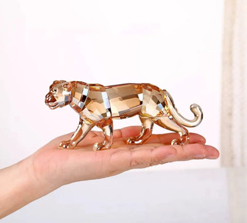 Statuette Leopard cristal champagne 6 cm