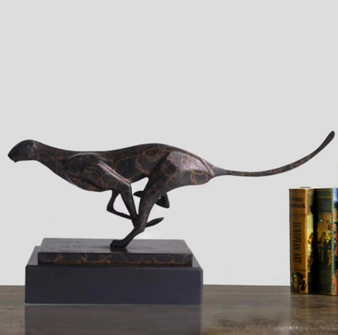 Statue Léopard en Bronze 36 cm