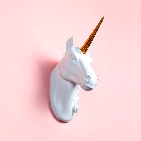 Statue murale tête de licorne 33 cm