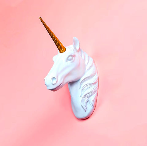 Statue murale tête de licorne 33 cm