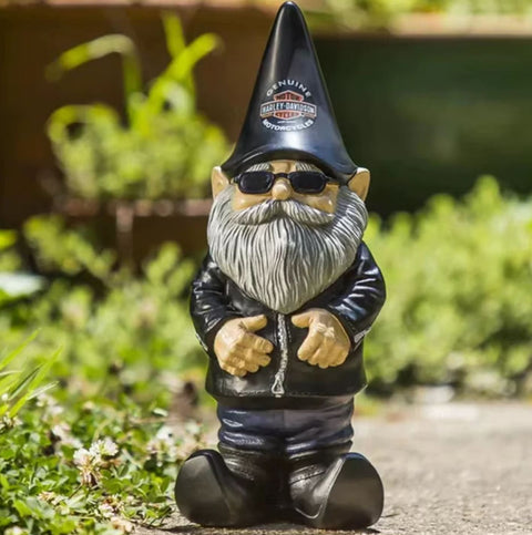 Statue nain de jardin motard homme 15 cm