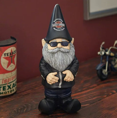 Statue nain de jardin motard homme 15 cm
